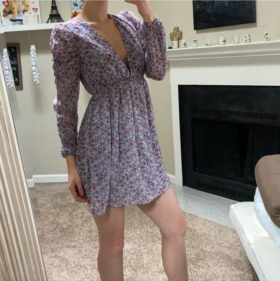 wild fable | Long Sleeve Floral Mini Dress - Picture 6 of 14